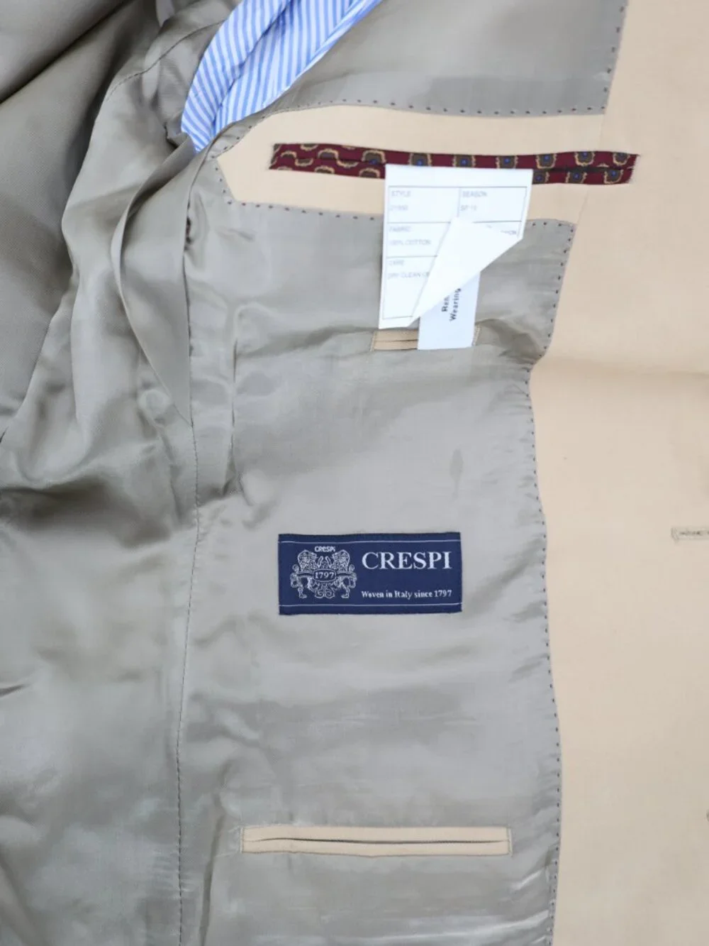 J Crew Sport Coat Mens 40L Ludlow Jacket Crespi Single Breasted Two Button Beige